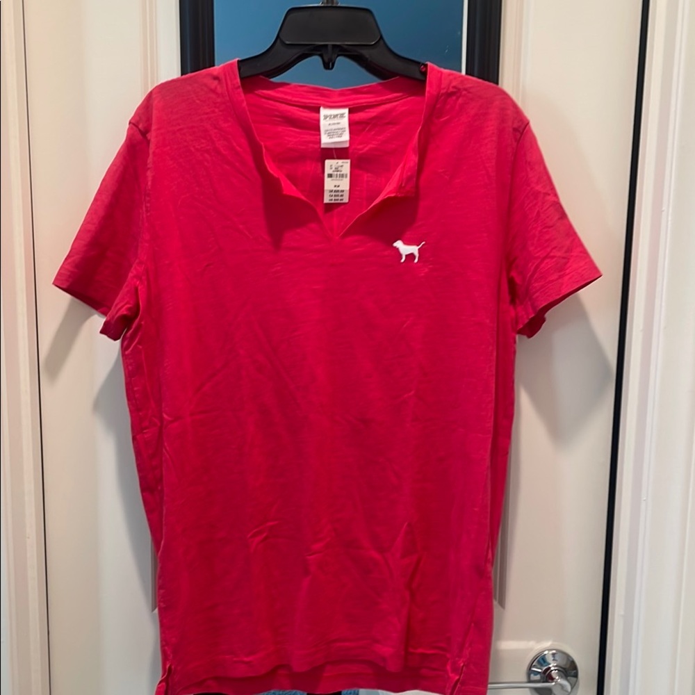 Pink V-Neck T-Shirt